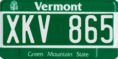 VT license plate XKV865