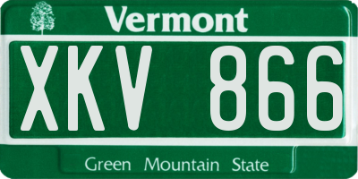 VT license plate XKV866