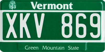 VT license plate XKV869
