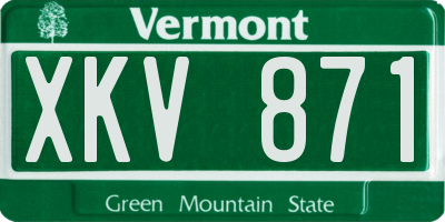 VT license plate XKV871