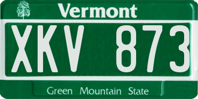 VT license plate XKV873