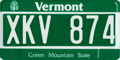 VT license plate XKV874