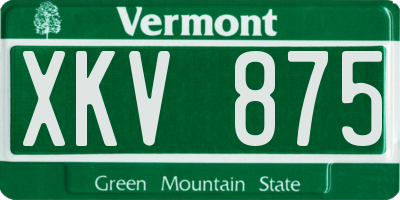VT license plate XKV875