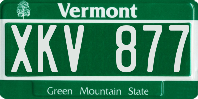 VT license plate XKV877