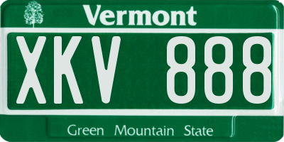 VT license plate XKV888