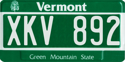 VT license plate XKV892