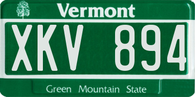 VT license plate XKV894