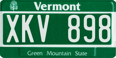 VT license plate XKV898