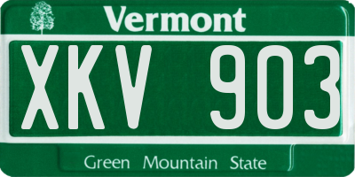 VT license plate XKV903