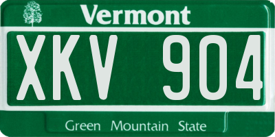 VT license plate XKV904