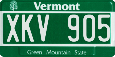 VT license plate XKV905