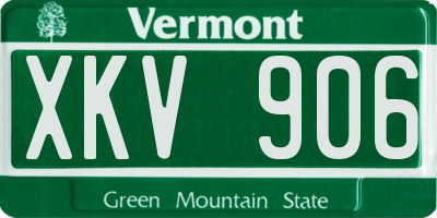 VT license plate XKV906