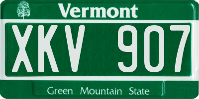VT license plate XKV907