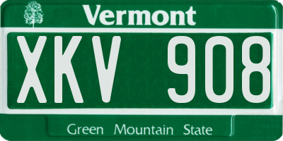 VT license plate XKV908