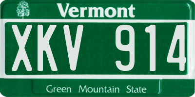 VT license plate XKV914