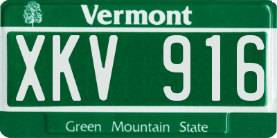 VT license plate XKV916