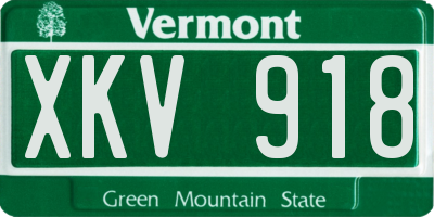 VT license plate XKV918