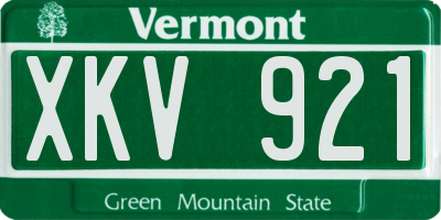 VT license plate XKV921