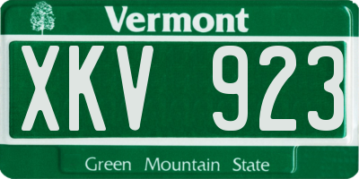 VT license plate XKV923