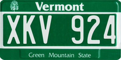 VT license plate XKV924