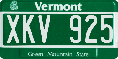 VT license plate XKV925