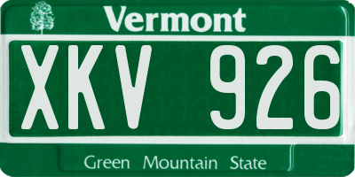 VT license plate XKV926