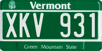 VT license plate XKV931