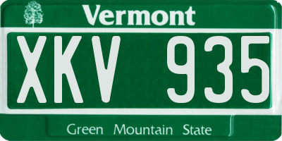 VT license plate XKV935