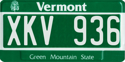 VT license plate XKV936