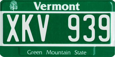 VT license plate XKV939