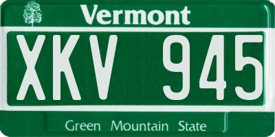 VT license plate XKV945