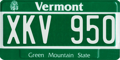 VT license plate XKV950