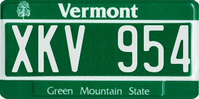 VT license plate XKV954