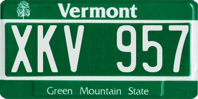 VT license plate XKV957