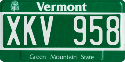 VT license plate XKV958