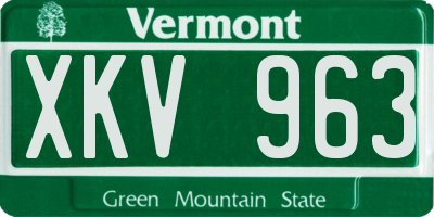 VT license plate XKV963