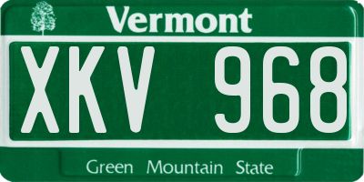 VT license plate XKV968
