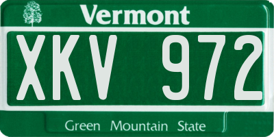 VT license plate XKV972