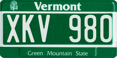 VT license plate XKV980