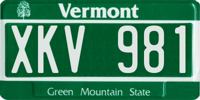 VT license plate XKV981