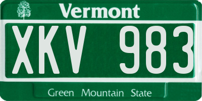VT license plate XKV983