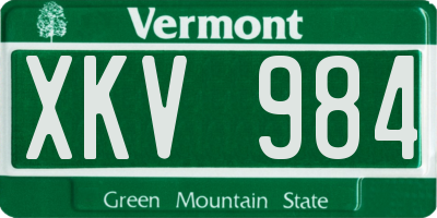 VT license plate XKV984