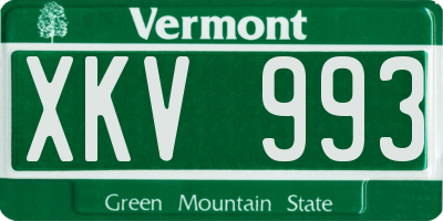 VT license plate XKV993