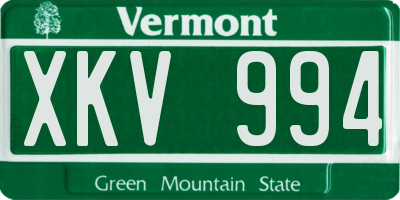 VT license plate XKV994