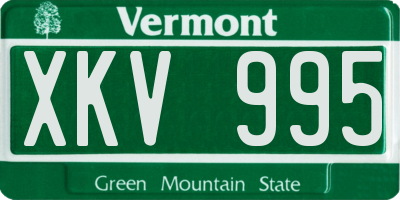 VT license plate XKV995