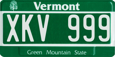 VT license plate XKV999