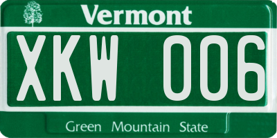 VT license plate XKW006