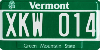 VT license plate XKW014