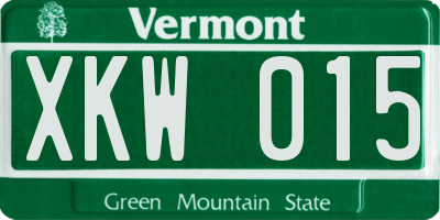 VT license plate XKW015