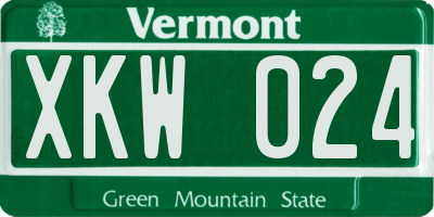 VT license plate XKW024